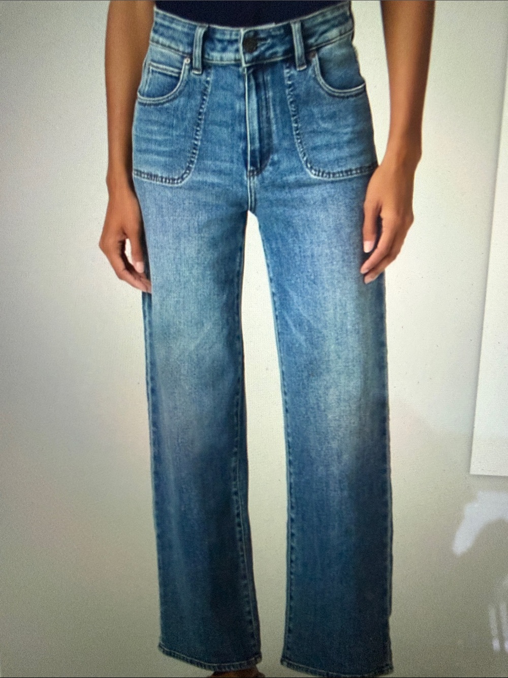 PAIGE Anessa Light Blue Wide-Leg High-Rise Jeans